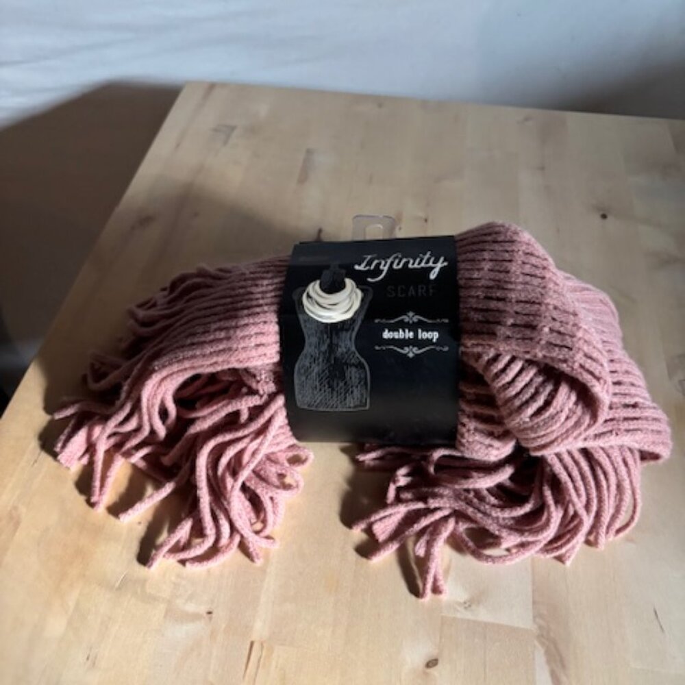 NWT Infinity Double Loop Scarf - warm pink - SALE! Gift Idea!